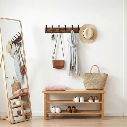 Ruiziiz Coat Rack Wall Mount，Hat Rack for Wal,l Hat and Towel Hanger for Hanging Coat, Bag, Key, Purse, Robe, for Entryway, (8 Hooks)