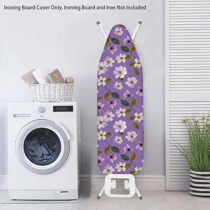 Purple Flower Ironing Board Cover and Pad Cover