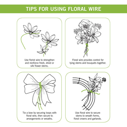 FloraCraft 20 Gauge Floral Wire 0.5 Pound Spool Green