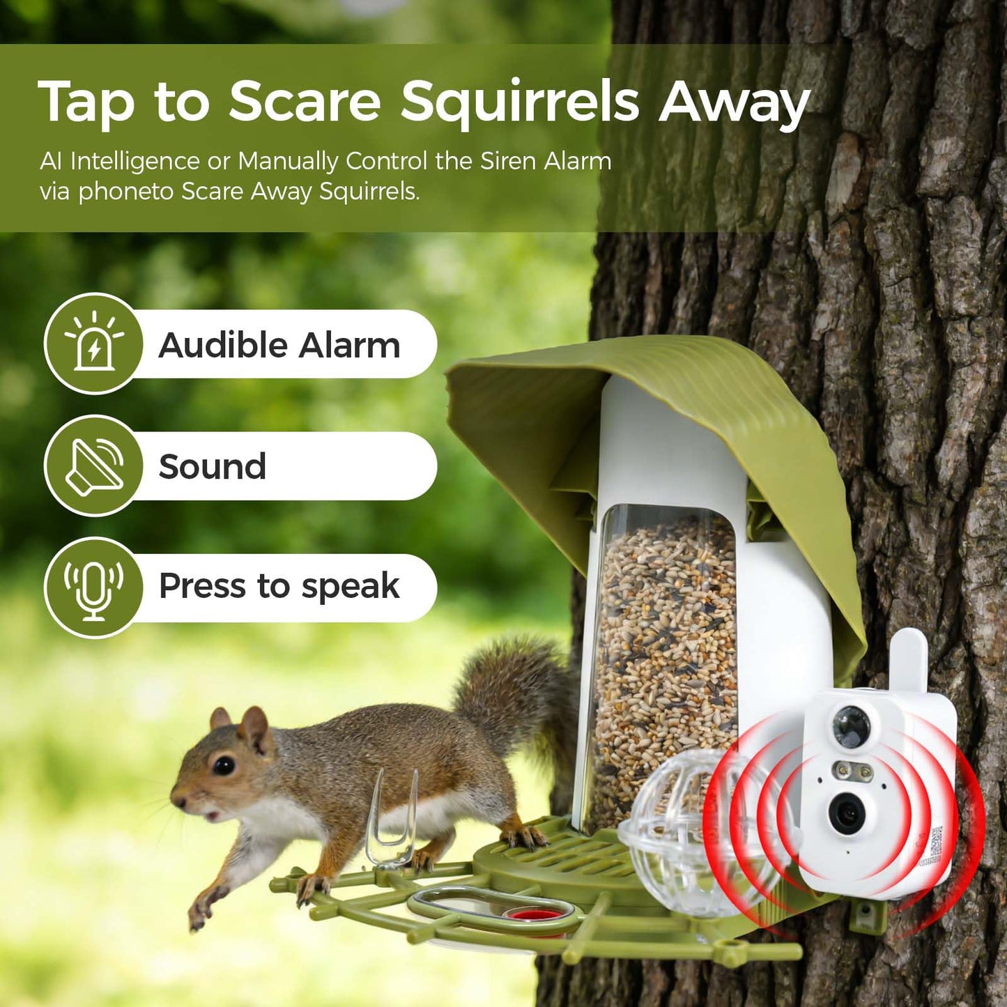 Upgraded Smart Bird Feeder with Camera, AI Species Identify, Adjustable Exterior Camera, 2K HD Live View & Motion Alerts, Weatherproof Outdoor Bird Feeder for Bird Lovers