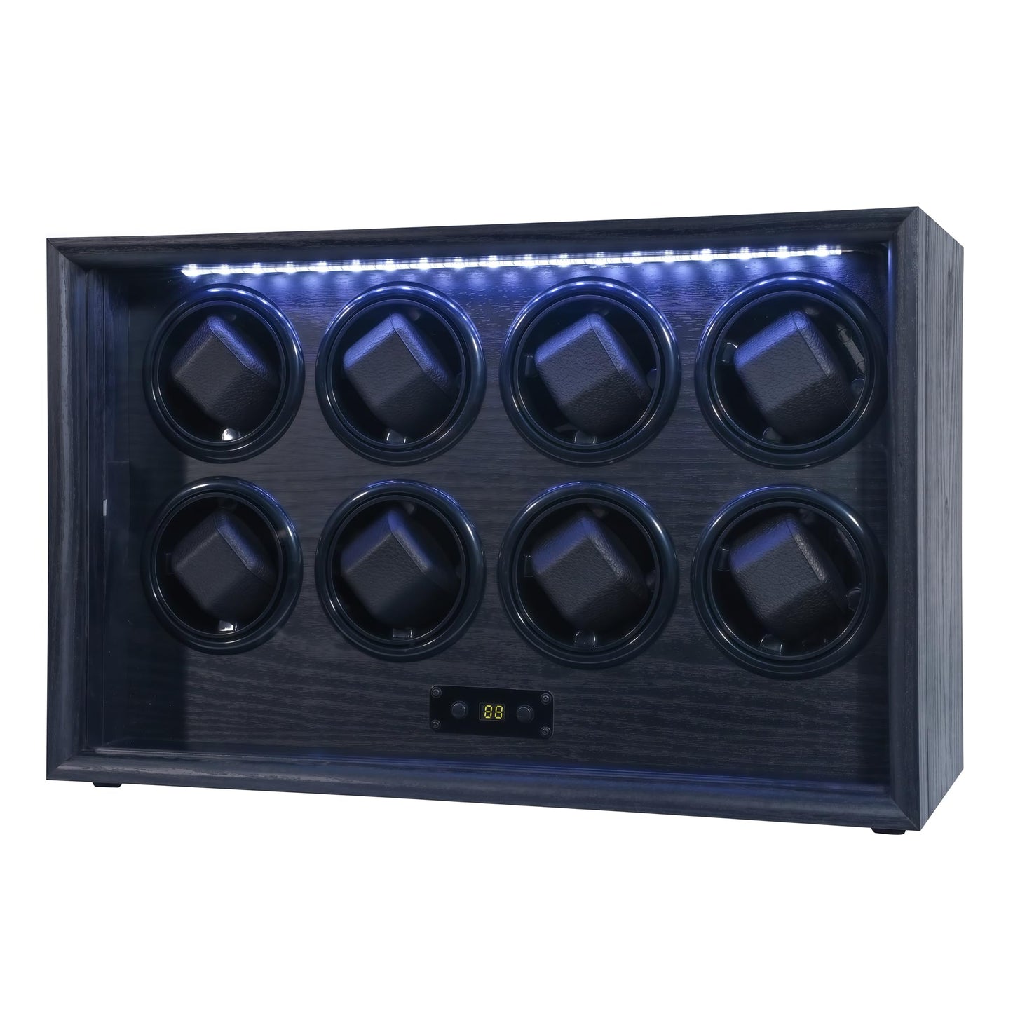 RYLENE 8 Watch Winder for Automatic Watches Watch Rotator for Rolex 15 Rotation Modes Display Box White Light, Watches Winder Case with Adapter Present for Man Quiet Mabuchi Motor