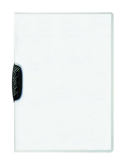 Durable Report Cover with SWINGCLIP - Letter-Size 8.5" x 11" Inches - Holds Up to 30 Pages - Clear Cover and Black Clip - Box of 25