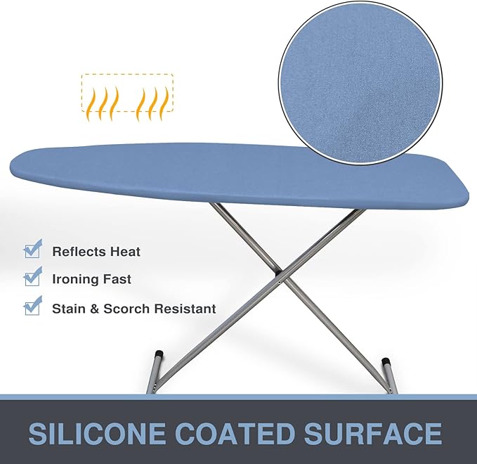 Ironing Board Cover and Pad, Small Size 13x43, Thick Padding, Elastic Edge