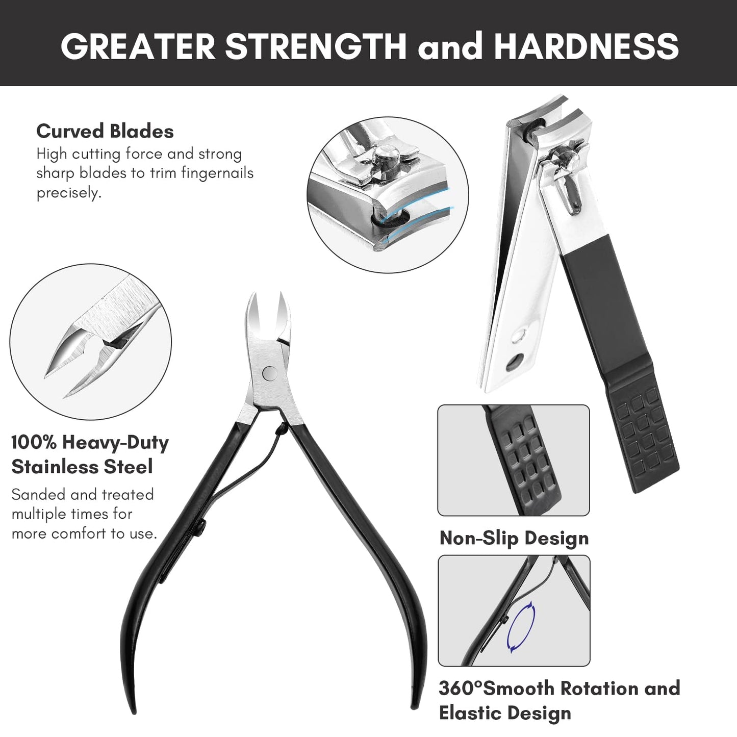 FAMILIFE Manicure Set, Nail Professional Kit Manicure Kits Nail Clipper Sets, 13PCS Stainless Steel Pedicure Sets Mens Grooming Tool, with Brown Leather Travel Case for Men