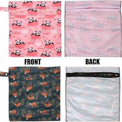 2pcs Travel Waterproof Laundry Bag, Cloth Diaper Wet Dry Bags
