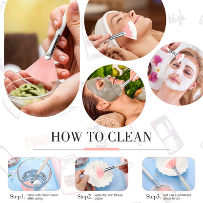 9 Pieces Facial Fan Mask Brushes, Soft Facial Applicator Brushes Tools for Peel Glycolic Makeup for Mud Cream(Champagne)