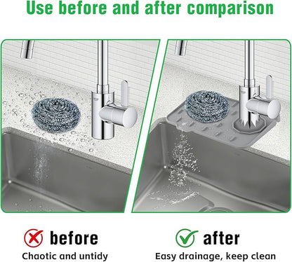 Kitchen Sink Splash Guard, Silicone Faucet Mat, Soap Dish Pad, Sponge Holder