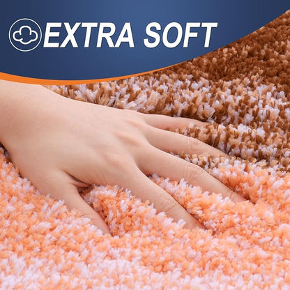 OLANLY Large Bathroom Rugs Mat 54x24, Extra Soft Absorbent Microfiber Bath Rugs, Rubber Backing, Quick Dry, Machine Washable Bath Mat for Bathroom Floor, Tub and Shower, Home Decor Accessories, Orange