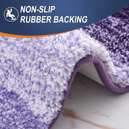 OLANLY Bathroom Runner Rugs Mat 44x24, Extra Soft Absorbent Microfiber Bath Rugs, Rubber Backing, Quick Dry, Washable Long Bath Mats for Bathroom Floor, Tub and Shower, Home Decor Accessories, Violet