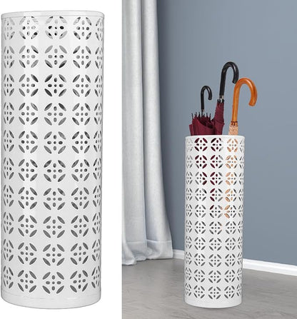 Round Umbrella Organizer Bin, Freestanding Metal Umbrella Holder Umbrella Stand Rack for Entryway, Canes Walking Sticks Holder Rain Collection for Home, Office (M 100x70cm / 39.37x27.56in)