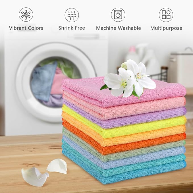 Orighty Washcloths, 20 Pack Microfiber Face Towels, Highly Absorbent and Soft
