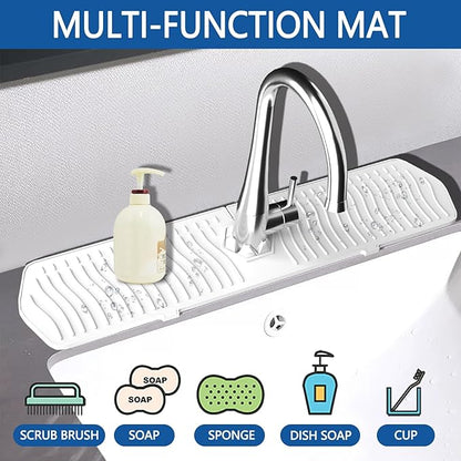 Kitchen Sink Splash Guard-24 x 5.8'' Ultrathin Silicone Sink Mat Splash Guard