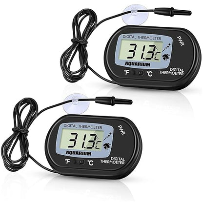 Zacro 2 Pack Digital Aquarium Thermometer, Fish Tank Thermometer, Water Thermometer with Large LCD Display,Reptile Thermometer for Fish Tank Water Terrarium