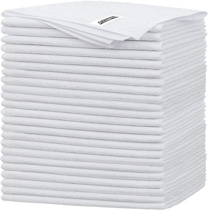 FIXSMITH White Microfiber Cleaning Cloth -Pack of 24, Highly Absorbent Cleaning