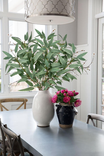 Faux Eucalyptus Stems - 34' Long Fake Salix Leaves 6 Pcs Artificial Greenery Stems for DIY Bouquet Arrangements, Centerpieces, Shower Decorations