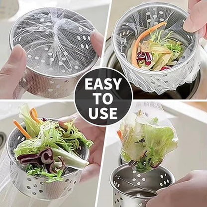 200 PCS Kitchen Disposable Mesh Sink Strainer Bags, Anti-Clogging Drain Filters