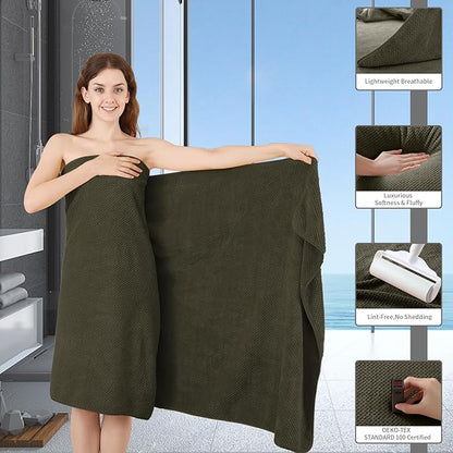 8 Piece Bathroom Towel Set Brown |2 Oversized Large Bath Towels Sheet, 2 Hand