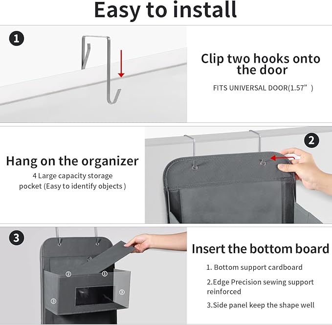 MAX Houser 4-Shelf Over The Door Hanging Organizer