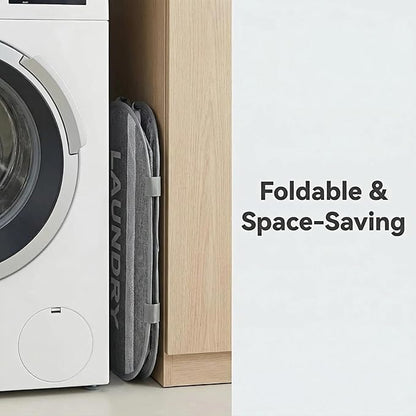 Foldable Laundry Basket with Lid, Oxford Cloth Reinforced Steel Ring