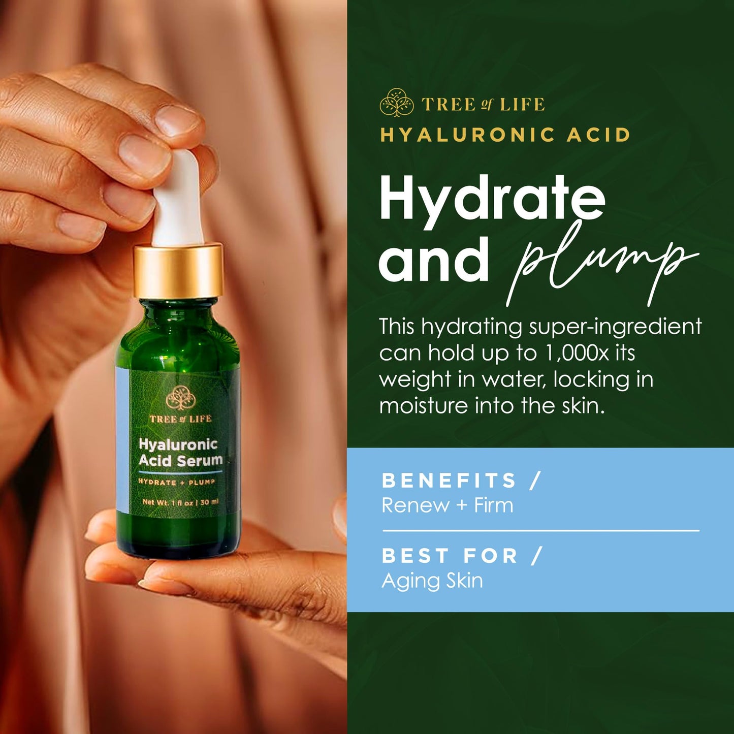 Tree of Life Beauty Facial Skin Care Set, Brightening, Firming, Hydrating, Dry Face, Dermatologist Tested - Trio Power Kit, Vitamin C, Retinol and Hyaluronic Acid, 3 count of 1 Fl Oz