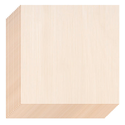 12 Pack Basswood Sheets 12x12 x 1/10 Inch Thin Plywood Balsa Wood Sheets Unfinished Wood Squares Boards Balsa Wood Sheets for Crafts Laser Cutting Wood Burning and Drawing (12 x 12 inch)