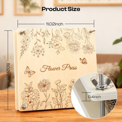 Caydo Large Flower Press Kit for Adults & Teens, 11"x11" 10 Layers Flower Pressing Kit for Pressed Flowers, Herbs & Leaves, Flowers Bouquet Preservation Kit for Bookmarks, Wedding and Craft Projects