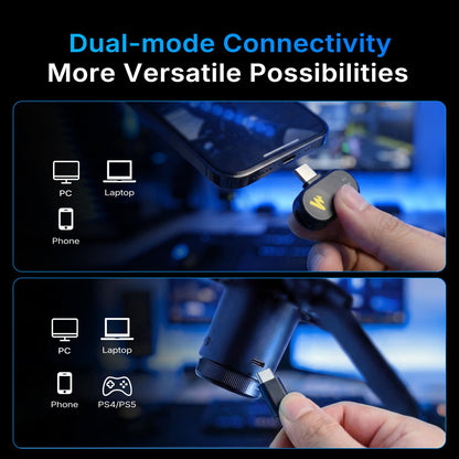 MAONO DGM20W Wireless Microphone for PC, Condenser USB Mic for Gaming Streaming with Noise Cancellation & Quick Mute,Gain Control,RGB,Software, Computer Desktop Mic for PS5 Twitch Discord
