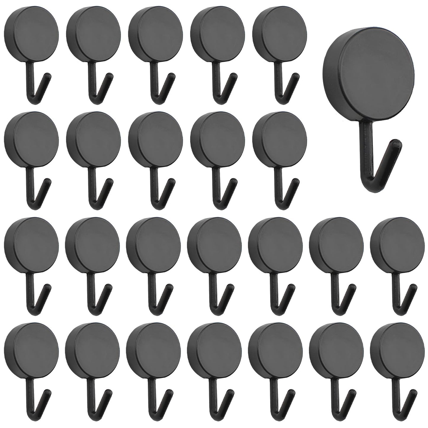 MOROBOR Self Adhesive Hooks, 60pcs Heavy Duty Plastic Hooks Wall Key Hook Holders Stocking Holder for Home Kitchen Bathroom Office Door (Black)