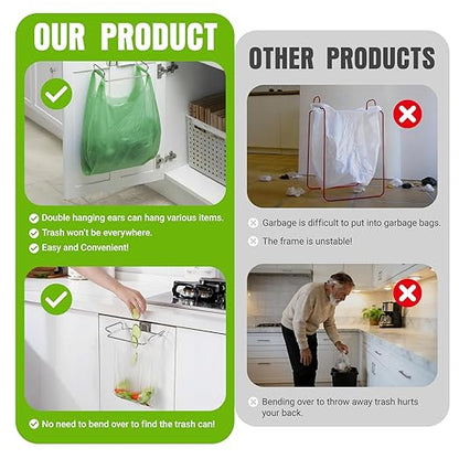 Trash Bag Holder, Stainless Steel Garbage Bag Holder Portable Under Sink Bag