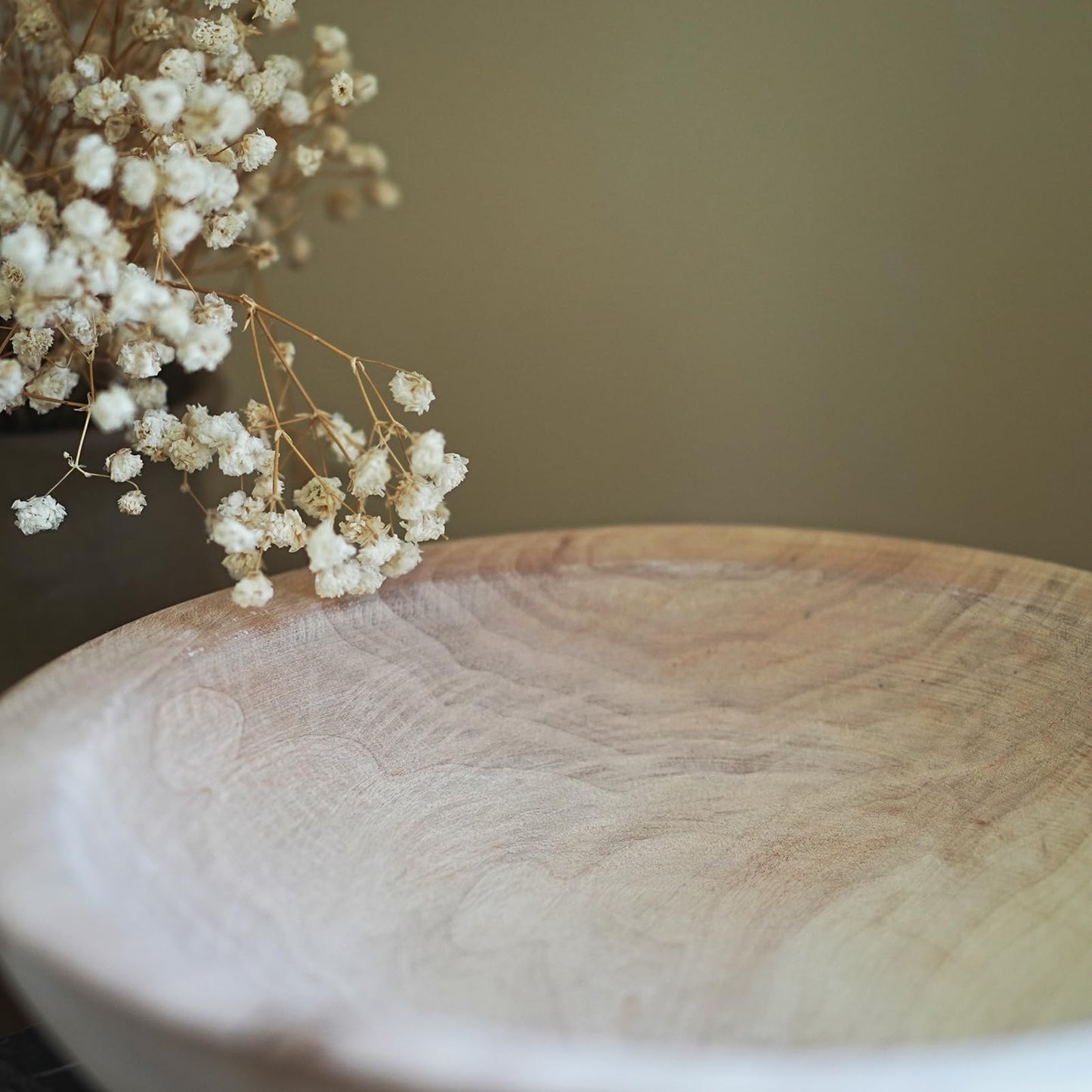 RUIRUICO Wooden Decorative Bowl, Farmhouse Centerpiece (Natural)