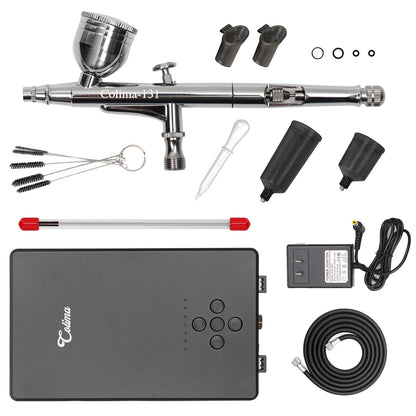 Airbrush Kit with Air Compressor, 27PSI High Pressure Air Brush Kit with Accessories Dual-Action Multi-Function Airbrush Set for Painting, Modeling, Nails, Tattoo, Makeup, Crafts & Cake Decor