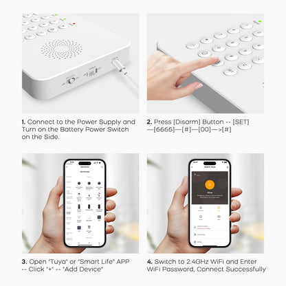 YBJ Alarm System for Home Security,DIY Wireless Home Alarm System with Door and Motion Sensors,Smart Keypad,No Subscription Fee (20-Piece-Kit)