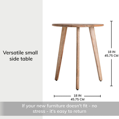 MH London Side Table - Wandsworth Wooden End Table - Exclusively Designed Hand Crafted Large Tables - Contemporary Triangle End Table for Living Room, Bedroom Bedside Tables and Office, Natural