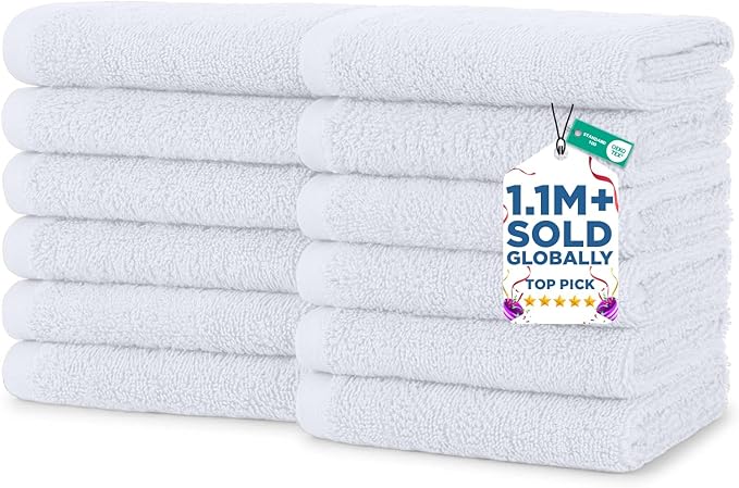 DAN RIVER 12 Pack Wash Cloths for Showering