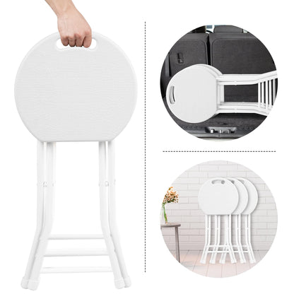 COOZMENT Folding Stool with Handle, Folding Chair,Folding Bar Stool with Non-Slip Feet,Indoor and Outdoor Foldable Stool for Adults(13"×11.5"×18")