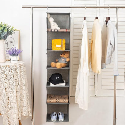 6 Shelves Hanging Closet Organizer, 2 Pack Hanging Storage