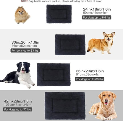 BVAGSS Reversible Dog Crate Pad, Memory Foam Pet Bed Mat, Soft Warm Machine Washable Sleeping Kennel Mattress for Small Medium Dogs XH079 (36''x23''x1.6'',Dark Grey)