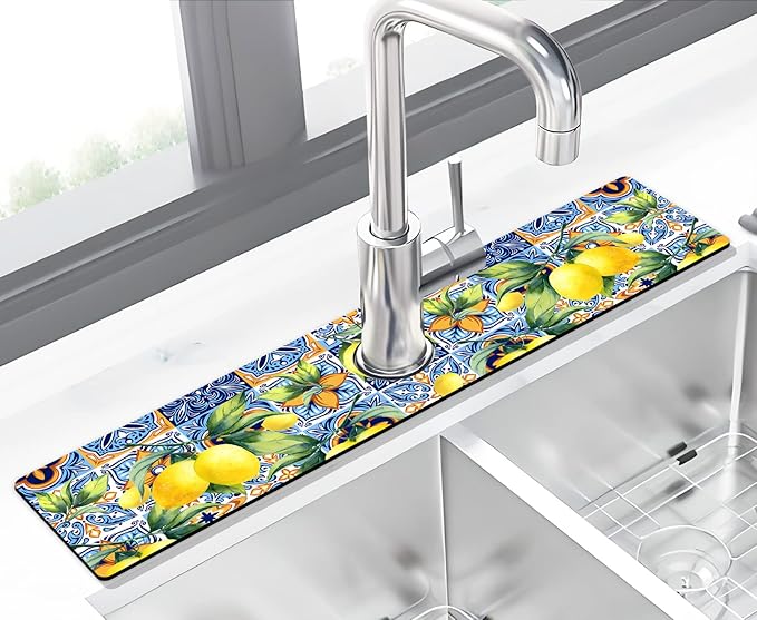 Kitchen Sink Splash Guard Faucet Mat Super Absorbent Fast Drying Mat Sink