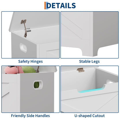 GAOMON Storage Chest, Wooden Storage Bench, Modern Style Lift-Top Shoes Bench with Safety Hinge for Entryway, Bedroom, Living Room, Supports 300 Lb and Easy Assembly