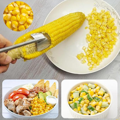 Corn on the Cob Remover Long Handle Stainless Steel Corn Stripping Tool,corn cob stripper, corn peeler for corn on the cob, Stainless Steel Corn Stripper Tool (1)