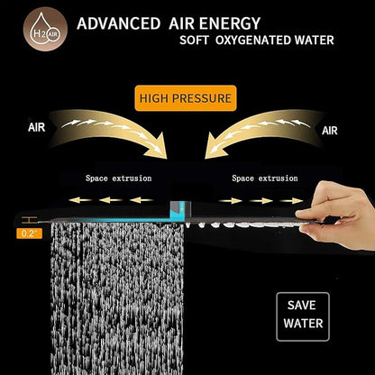 BESy 16 Inch Rain Shower Head, 16" Square Rainfall & High Pressure Stainless Steel Bath Showerhead, 1/16" Ultra Thin, Waterfall Full Body Coverage with Silicone Nozzle, Oil Rubbed Bronze Finish