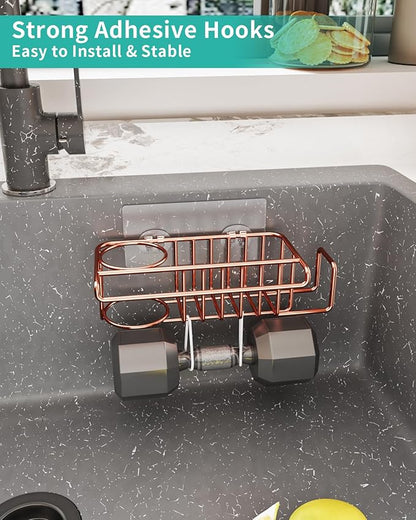 HapiRm Sponge Holder for Kitchen Sink, No Drill Kitchen Sink Caddy Organizer