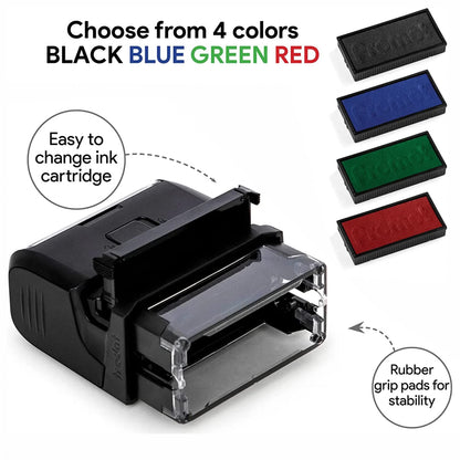 Extra Large Custom Self-Inking Personalized Return Address Stamp - Customizable Up to 6 Lines of Text - Small Business Essentials, Shipping, Work, Office Supplies, Refillable Customized Rubber Stamp