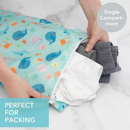 Bumkins Waterproof Wet Bag for Baby, Swim Suit, Cloth Diapers, Pump Parts