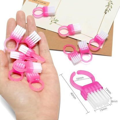 Nail Brush Rings SHEERBLISS Mini Nail Brushes 20pcs Hand Fingernail Brush