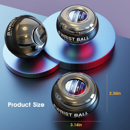 Wrist Trainer Ball Auto-Start Gyroscopic Forearm Exerciser Gyro Ball for Strengthen Arms, Fingers, Bones and Muscles