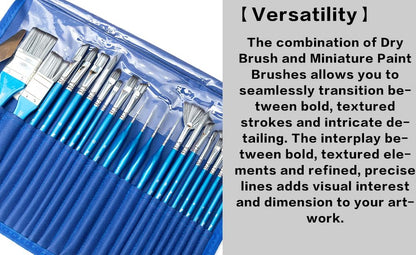 Mcenzinen 24 Pcs Paint Brushes, Professional Acrylic Paint Brush Set Artists Complete Range of Sizes with Palette Knife & Canvas Bag for Acrylic, Oil, Watercolor, Gouache