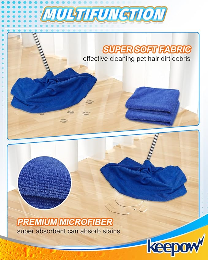 KEEPOW 10PCS Microfiber Cleaning Cloths Extra Large 30" x 20", Washable