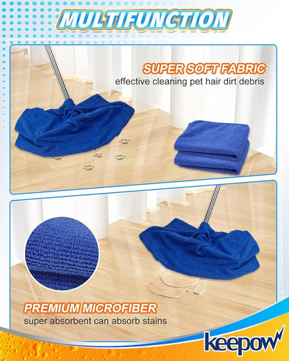 KEEPOW 10PCS Microfiber Cleaning Cloths Extra Large 30" x 20", Washable
