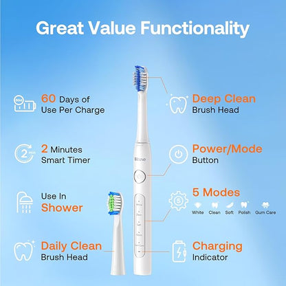 Bitvae Ultrasonic Electric Toothbrush